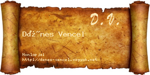 Dénes Vencel névjegykártya